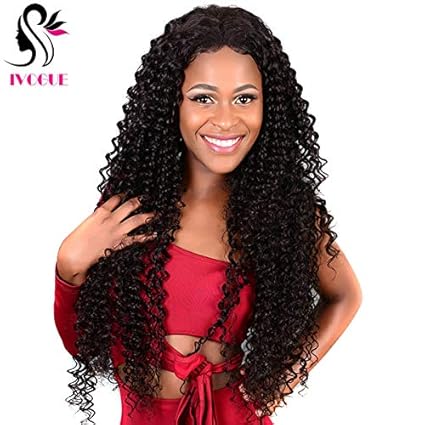 Amazon Com Mongolian Kinky Curly Human Hair Lace Front Wigs For