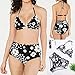 Traje De Baño Sexy Dos Piezas Halter Vieira Bikini Trajes De Baño Moda De Impresión Cintura Alta Ropa De Playa,Black,XLthumb 2