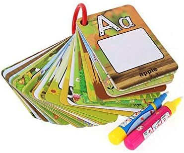 Water Drawing Card Alphabet A-Z Learning Water Reveal Card Coloring Book Educational Toy for Kids Reusable 26pcs