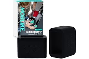 MORLIKE LIVING Morlike Silicone Belt Buckle Holder (Black, 2 Pack)