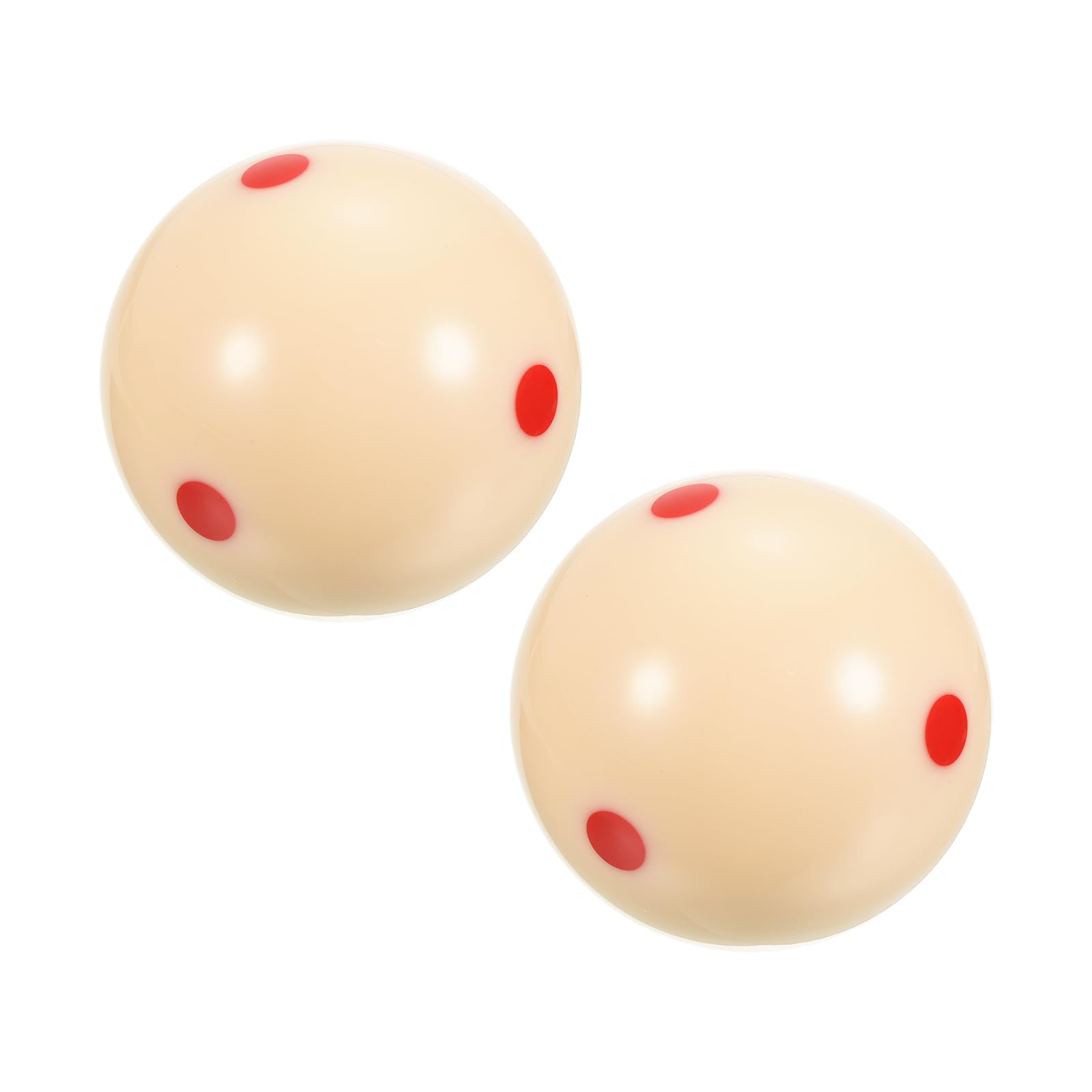 M METERXITY 2 Pack Pool-Billiard Cue Ball - Large Training Pool Ball, Red 6 Dots, Apply to Billiard Room/Game Room (2-1/4 Inch 57.2mm Dia, Beige)
