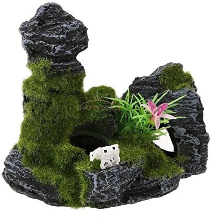 Aquarium Fish Tank Ornament Rockery Mountain Cave Landscape Underwater Decor 6aGreen Set09