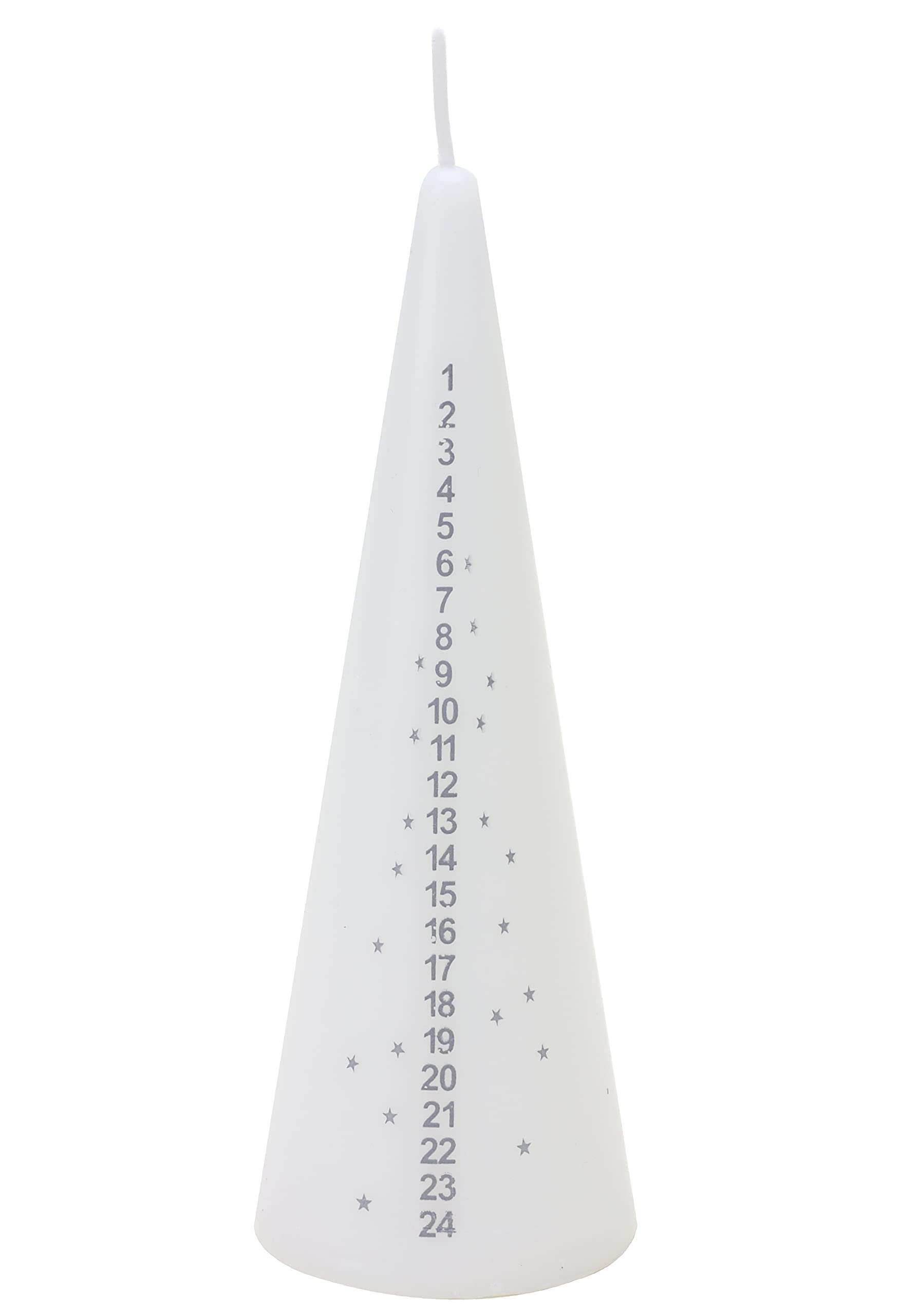 Toyland® 15cm Traditional Christmas Advent Candle - Countdown to Christmas - 1 Supplied (White)
