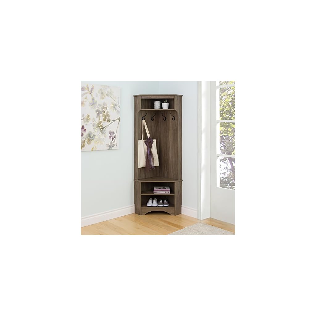 Prepac Corner Hall Tree, Drifted Gray LAVORIST