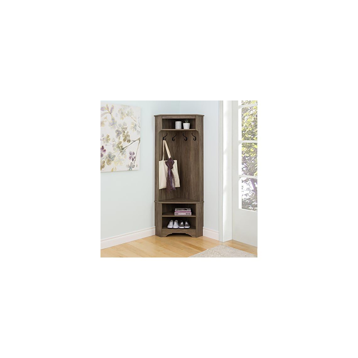Prepac Corner Hall Tree, Drifted Gray LAVORIST