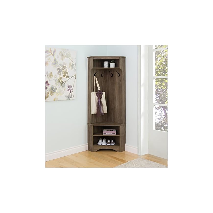 Prepac Corner Hall Tree, Drifted Gray LAVORIST