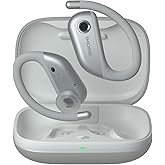 1MORE Fit Open Earbuds S50, Open Ear Wireless Headphones Bluetooth 5.3 with 4 Microphone, Earbuds with Earhooks for Sports Running, IPX7, Fast Charging, 38H-Playtime, Preset EQ Via App, Silver
