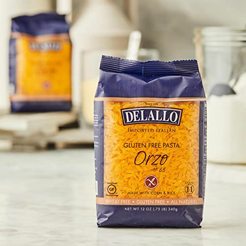 DeLallo Gluten Free Orzo Pasta, Made with Corn & Rice, Wheat Free, 12oz
