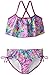 Kanu Surf Girls' Karlie Flounce Bikini Beach Sport 2 Piece Swimsuit, Ariel Purple, 14