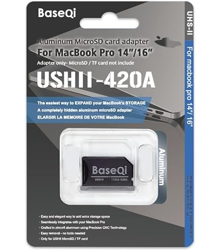 Amazon.com: BASEQI UHS-II Aluminum microSD Adapter for 2021 M1