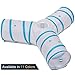 Prosper Pet Cat Tunnel - Collapsible 3 Way Play Toy - Tube Fun for Rabbits, Kittens, and Dogs - White/Aqua