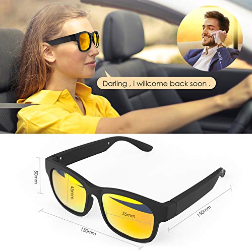 GELETE Smart Glasses Wireless Bluetooth Sunglasses Open Ear Music&Hands