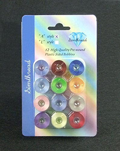 Simthread Prewound Embroidery Bobbin Thread 12 Piece,class 15 for Home Machine