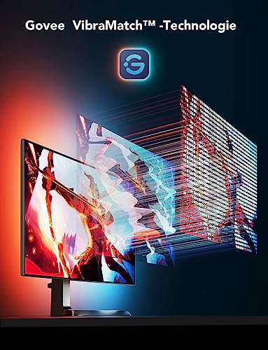 Govee Gaming Light for Monitor G1, TV LED Backlight for 27-34 Inch TV or PC, Smart RGBIC Wi-Fi TV Backlight, Double Light Beads with 123 Scene Modes App Control, Compatible with Alexa