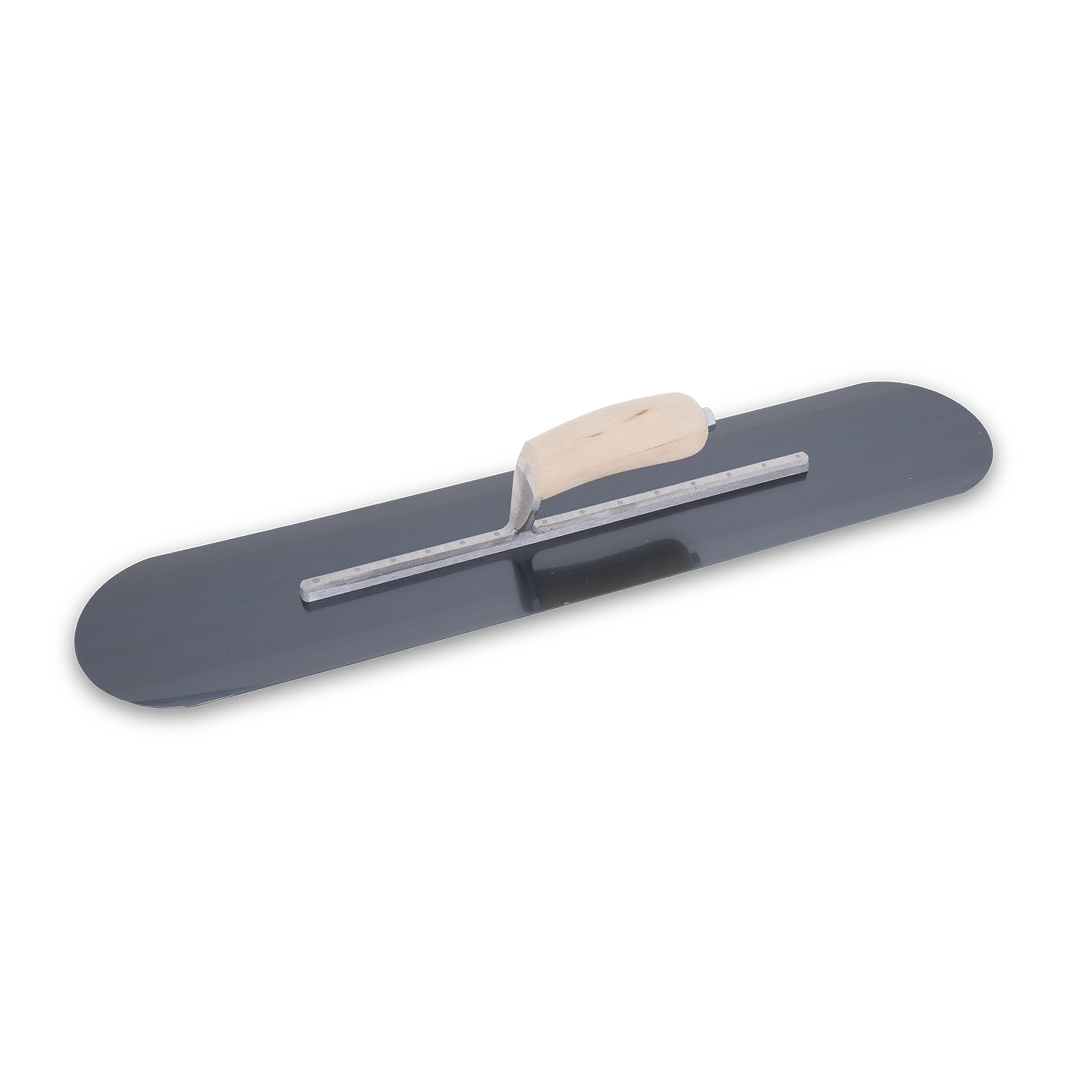 MARSHALLTOWN The Premier Line SP225B 22-Inch by 5-Inch Blue Steel Pool Trowel with Curved Wood Handle