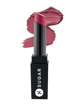 SUGAR Cosmetics It's A-Pout Time! Vivid Lipstick 06 Peachy Little Liars (Nude Pink), 3.5 g