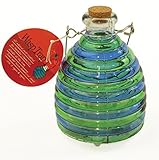 Toland Home Garden Large Blue/Green Pesticide-Free 5.5-Inch Diameter Glass Wasp and Fruit Fly Trap 10247