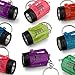 Kicko Mini Flashlight Keychains 1.5 Inch - 12 Pack Assorted Neon Colors - Small Key Ring Light for Bag and Belt Loop Accessory, Party Gifts and Events