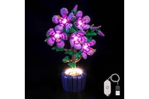 BrickBling Light Compatible with Lego Hibiscus Flower Décor, LED Lighting Compatible with Lego 10372, Light up Your Botanical Collection (Lights Only, Excluding Flower Set)
