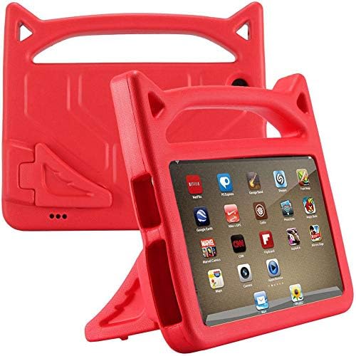 for Amazon Kindle Fire HD 8 2018 8th Gen Kids Shockproof Handle Stand Soft Case,Great Birthday/X-mas Gift for Boys/Girls (red)