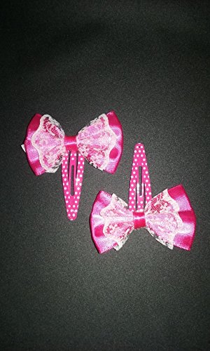 Hot pink Hair Barrette With Bows (2)
