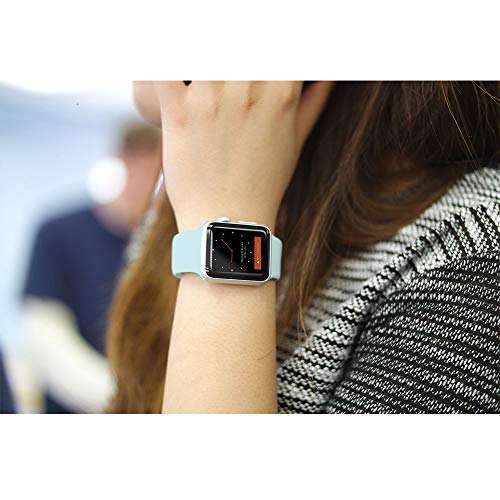AdMaster Compatible for Apple Watch Band 38mm/40mm, Soft Silicone Replacement Wristband Classic Sport Strap Compatible for iWatch Apple Watch Series 1/2/3/4, Edition, Nike+, M/L Size 8 Pack