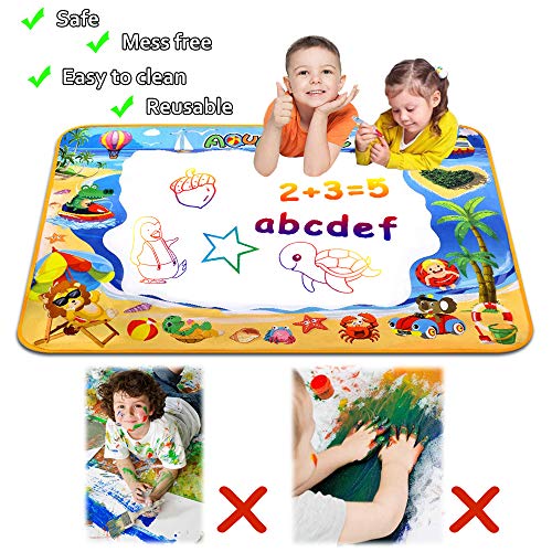 Doodle Mat Water Doodle Mat for Toddlers Aqua Drawing Doodle Mat Large Magic Aqua mat for Kids Educational Toys for Toddlers Mess Free Drawing Mat Toys Gifts for Girls and Boys 40"x 28"