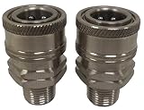 Ultimate Washer Female Coupler, Stainless Steel, 2-Pack (1/4")