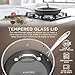 Non Stick Skillet Frying Pan: Premium Aluminum Fry Pans with Glass Lid & Stainless Steel Handle - Non-Stick Saute Pan - Dishwasher & Oven Safe (10 Inch Pan with Lid)