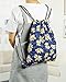 iSuperb® Canvas Drawstring Backpack bag Sack bag Stylish Lightweight Cute for Excursion Outdoor 16.1x13.4 inches Christmas Gift (Daisy)
