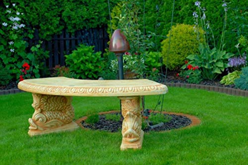 Casa Padrino Gartenbank/Parkbank Beige 138 x 45 x H. 49 cm - Gebogene Garten Sitzbank im Orientalischen Stil - Gartenmöbel – Bild 3