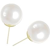 Big Pearl Earrings for Women - Oversized Classic Faux Large Earring Studs, Hypoallergenic for Ears