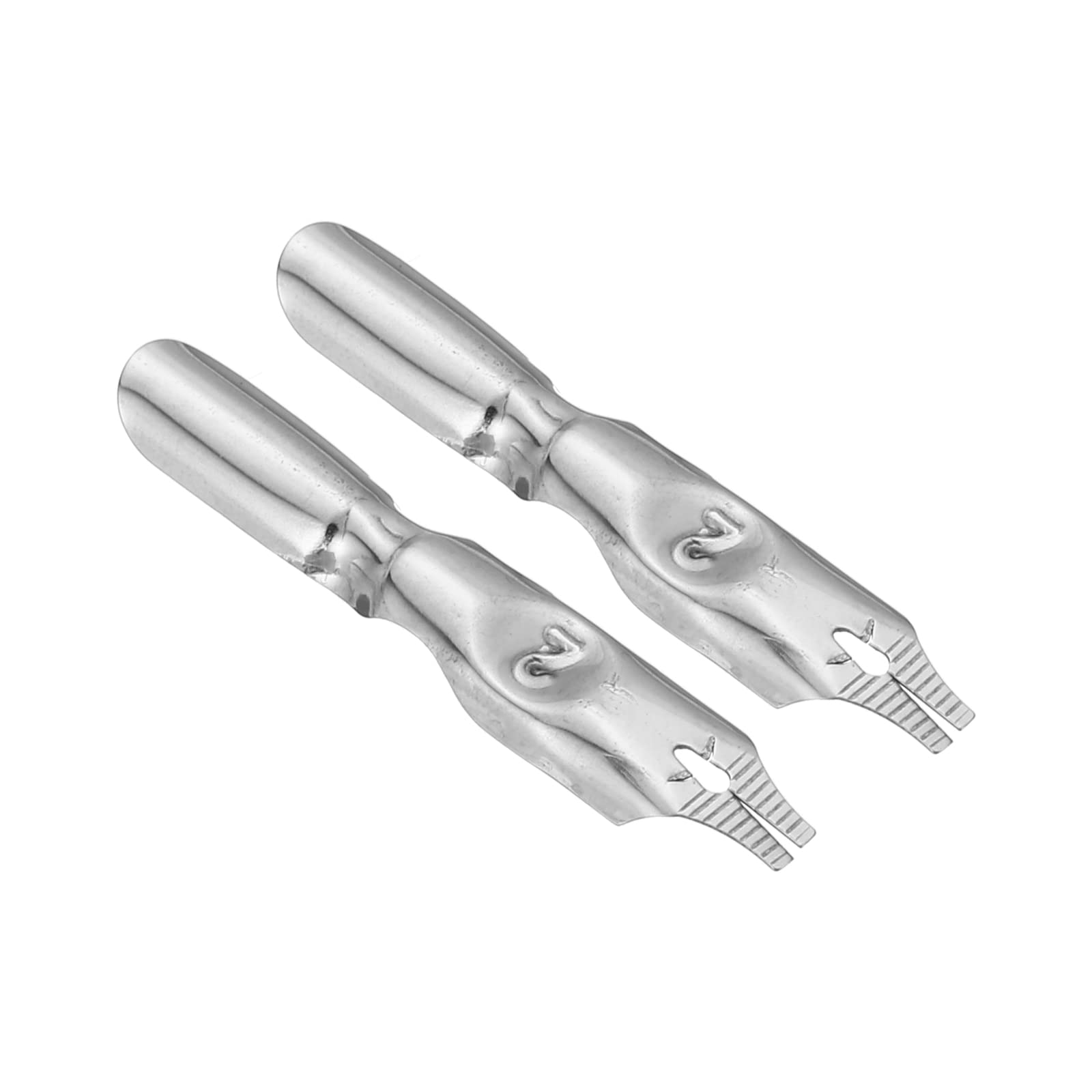 PATIKIL 2mm Line Width Fountain Pen Nib Replacement, 2 Pack 201 Stainless Steel Ink Dip Calligraphy Pen Nib for Smooth Drawing Writing, Silver Tone