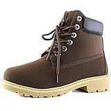 Women's DailyShoes Lace-Up Ankle Padded Collar Work Combat Ladies Booties
