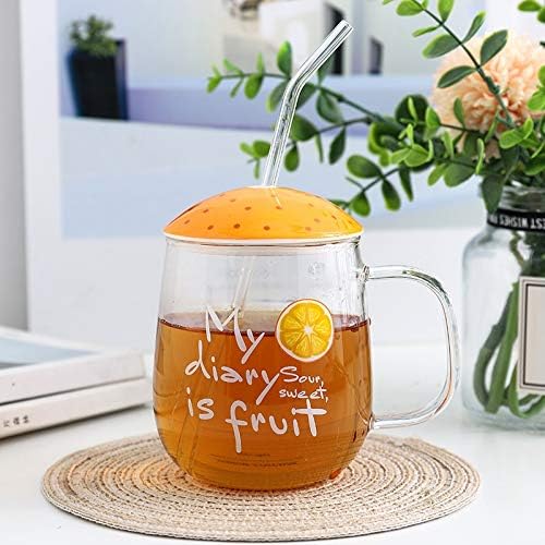 在庫一掃売り切りセール フルーツストローガラス透明カバー営業所ジュース花茶カップ学生カップルカップ Abbpa