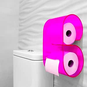Portarrollos de papel higiénico de metacrilato de original diseño y fácil instalación. Accesorio decoración baño soporte de rollo para pared del ...