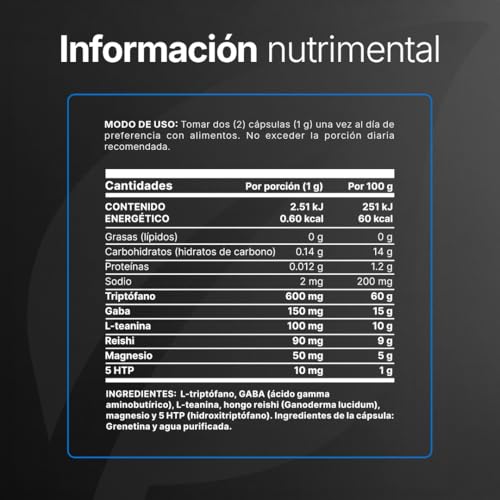 B Life Night Blend Con 200 Cápsulas | para Dormir y Relajación con Magnesio, Triptófano, 5-HTP y L-Teanina | Apoyo al Descanso Nocturno.