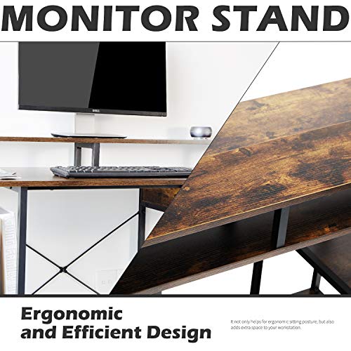 OUTFINE Desk Computer Desk Office Desk with Drawer, Monitor Stand and