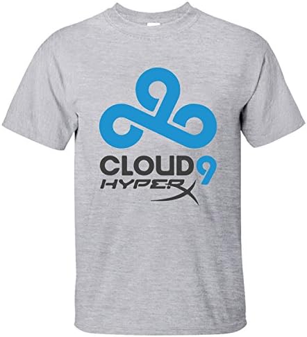 XHAND Men's Cool CSGO Cloud 9 Hypep C9 Soft T-Shirt grey L