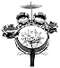 11 Piece Kids Dum Set Children's Musical Instrument Drum Play Set w/ 6 Drums, Cymbal, Chair, Kick Pedal, Drumsticks (Black)