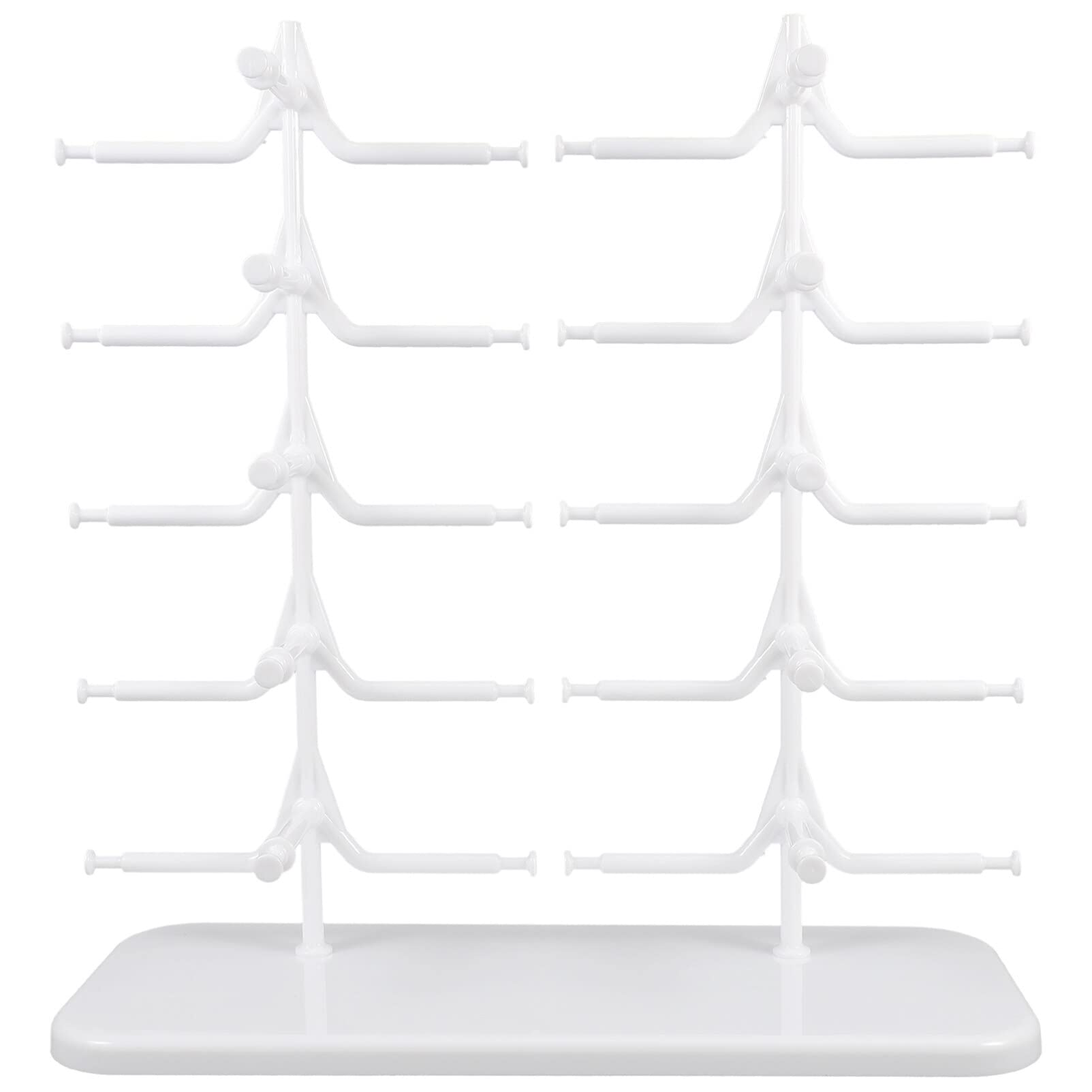 Operitacx Glasses Stand: 2 Row 5 Layers Detachable Sunglasses Rack Organizer - Glasses Display Stand, 10 Pairs Eyeglasses Holder Display Eyewear Storage Holder for Home Office - Black