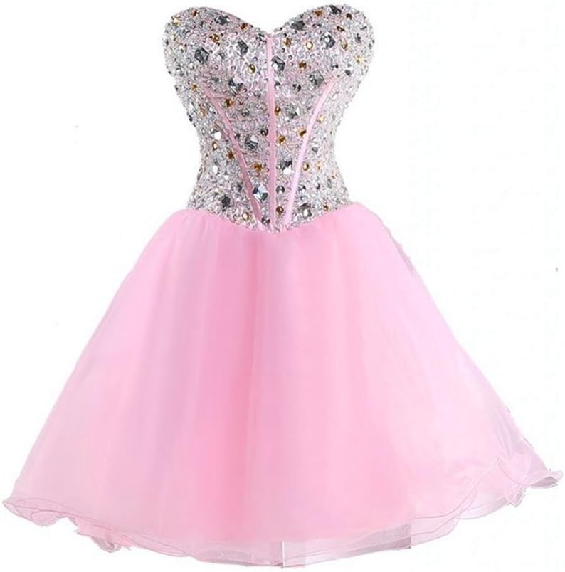 Exlinalesha Sexy Short Prom Dresses for Women Beaded Prom Gowns EE001