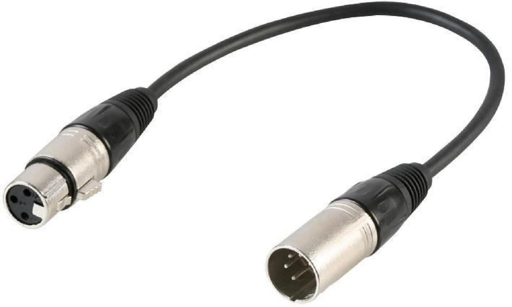 Pulse PLS00348 5 Pin XLR Male to 3 Pin XLR Female DMX Adaptor Lead, 0.22m, black