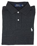 Polo Ralph Lauren Men Medium Fit Interlock Polo Shirt (M, Black Heather)