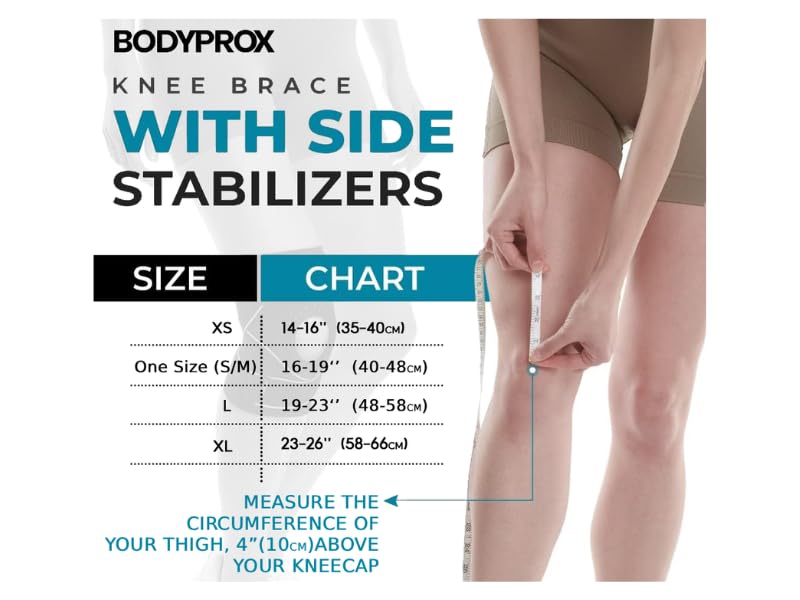 Bodyprox Knee Brace with Side Stabilizers & Patella Gel Pads for Knee Support