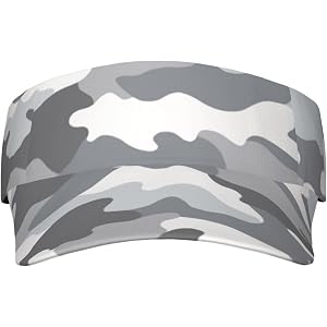 Woodland Camo Camouflage Grey White Sports Sun Visor Hats Adjustable Summer Cap for Men Women Running Outdoor Golf Tennis