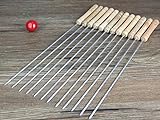 Richucool 12 PCS BBQ Skewers With Wood Handle