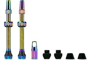 Muc-Off Tubeless Valves V2 – 60mm Iridescent | 4X 7075 Aircraft-Grade Aluminium Presta Valves with Core Removal Tool | 44mm / 60mm / 80mm - 10 Anodised Color Options | Fits MTB, Gravel & Road