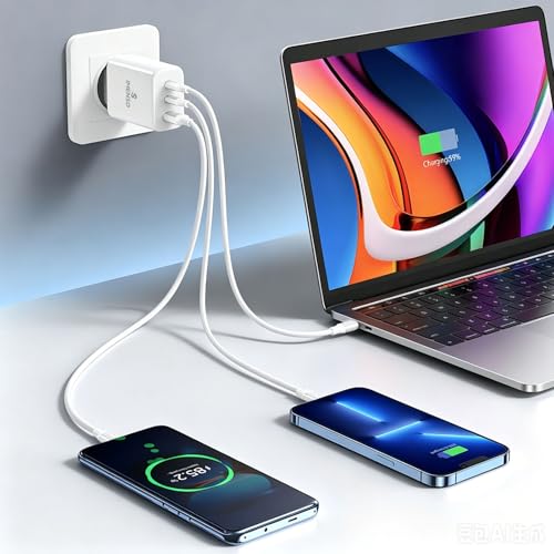 Carregador Universal 65W, 2 Saídas USB-C + USB-A, Carregador Rápido com Cabo, PPS 3.0, Voçagador para Notebook, Celular, Tablet, iPhone, Samsung, Xiaomi, Motorola – 100-240V, IMS-268PC