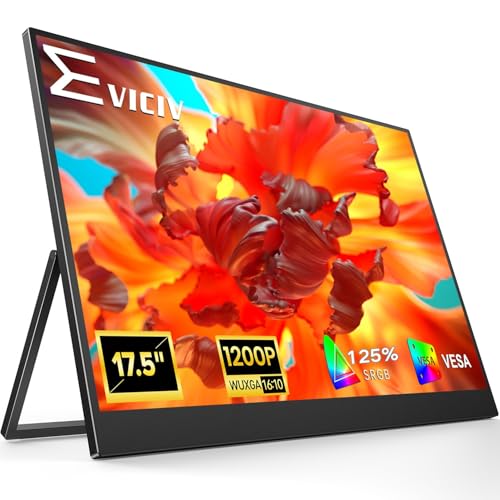 EVICIV Portable Monitor 17.5 Zoll 1920×1200P 125% sRGB 2000:1 FHD Ultra